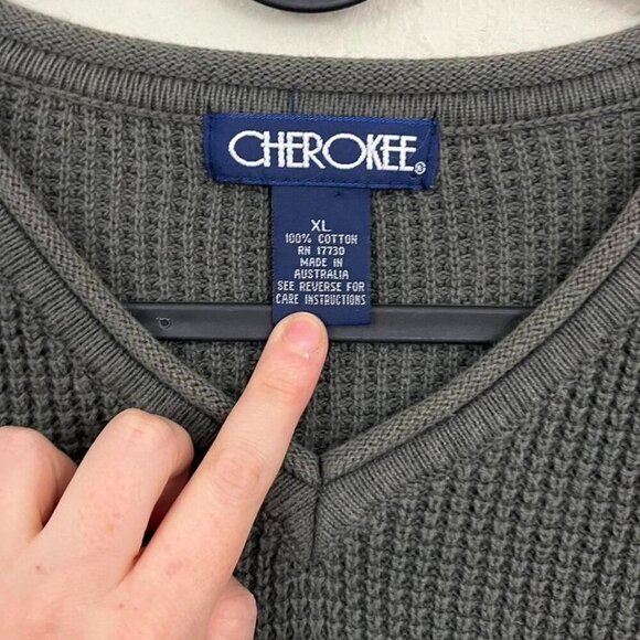 ashy green vintage 90s oversized essential basic vneck cotton knit sweater - Picture 8 of 8